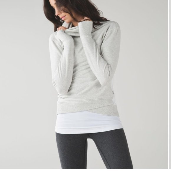 Lululemon On The Double Pullover Sweater Heathered White / Heathered White - Picture 2 of 16